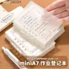 A7 Libro de Registro de Tareas Transparente Espiralado Cuaderno de Bolsillo Específico para Estudiantes Bloc de Notas Portátil Cuaderno Sencillo Cuaderno Pequeño