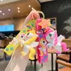 Llavero de Muñeca Tridimensional de Caballo Arcoíris Creativo de Dibujos Animados Colgante Lindo para Bolso de Niñas Llavero de Coche Pequeño Regalo