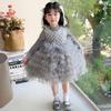 Vestido para Niñas 2025 Otoño Nuevo Moda Infantil Moda Lazo Pastel Vestido Chaleco Conjunto de Dos Piezas