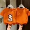 Camiseta de Verano para Niños de Algodón Puro de Manga Corta para Niñas con Estampado y Cuello Redondo Camiseta Interior Holgada y Cómoda para Niñas Pequeñas