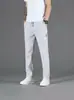 Verão Fino Negócios Luxo Leve Caimento Calças Seda Gelo Calças Retas Casuais Masculinas Calças Slim Estilo Coreano High-End