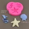 Molde de silicone para decoração de bolos, utensílios para confeitaria, estrela do mar, hipocampo, série marinha, líquido, grau alimentício, flip sugar, ovo