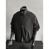 Nueva colección Primavera/Otoño 2026: Chaqueta de trabajo cleanfit con cuello alto para hombre, corte holgado, mangas raglán, prenda exterior casual, marca de moda al por mayor