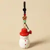 Chaveiro Pingente Escultura em Madeira Artesanal Criativa Boneco de Neve Pequeno Pingente de Árvore de Natal de Inverno Coração Feminino Fofo