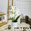 Flores Artificiales Transfronterizas, Cinco Phalaenopsis, Flores Artificiales, Plantas en Maceta, Diseño de Escena para Escritorio de Oficina, Ramos Decorativos de Alta Gama