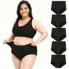 Roupa Íntima Feminina de Cor Maillard Transfronteiriça de Cintura Alta, Controle de Barriga, Tamanho Grande, Cor Sólida, Algodão Puro Simples, Levanta Bumbum, Roupa Íntima Feminina Sem Costura