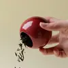 Mini Bote de Cerámica Roja Cocida en Horno de Alta Temperatura Inno-Gui-Song para Uso Doméstico, Frasco Pequeño Sellado para Guardar Té