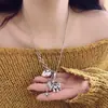 Dulce Fresco Estilo Y2K Sexy Colgante de Corazón Alas Oso Collar Femenino Estilo Ins Cadena de Suéter Elegante Moda Clavícula Tendencia