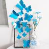 Nueva decoración navideña 3D pegatinas de mariposas tridimensionales flash oro azul boda decoración festiva mariposa de pvc 12 juegos