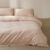 Juego de cama de lujo de alta gama de 1.2 m hecho de tela de algodón cepillado con bloques de color, juego de tres piezas para dormitorio principal, juego de cuatro piezas de algodón puro que incluye sábana bajera, funda de edredón y ropa de cama