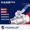 Válvula Esfera de Latão com Rosca Macho PPR e Rosca Externa, Válvula Esfera União PPR, Válvula Esfera para HVAC, Fábrica Fonte Miller, Especial para Aquecimento
