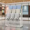 Estante de Exhibición de Bufandas de Hierro Forjado de Pie, Estante de Almacenamiento y Exhibición Multicapa para Colgar Bufandas, Pantalones, Alfombras y Muestras de Color de Cortinas