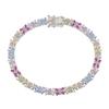 Pulseira de Prata S925 Mais Vendida Transfronteiriça para Mulheres Nicho Acessível Luxo Moda High-End Elegante Zircônia Colorida Pequena Pulseira de Joalheria