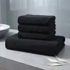 Toalla negra toalla de microfibra suministro directo transfronterizo puede añadir impresión champú suave secado rápido gruesa toalla para pelo seco
