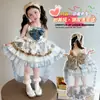 Vestido Lolita Niña Verano 2026 Estilo Nuevo Falda Falda de Mezclilla con Encaje Infantil Vestido Formal Niña Falda Abullonada