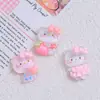 Hielo a través de lindo gato fresa de dibujos animados accesorios para joyería DIY pegamento de crema resina pequeños accesorios hebilla de zapato con agujero bolsa de material