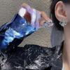 Pendientes de aguja de plata con diamantes irregulares y cuadrados, diseño femenino, pendientes coreanos Joker, joyería vintage francesa al por mayor