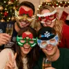 Máscara de decoración navideña, accesorio para fotos de fiesta de máscaras navideñas, máscara con purpurina, máscara para ojos de copo de nieve y bayas