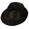 Sombrero de paja de verano transfronterizo tejido hueco sombrero jazz retro para hombres y mujeres sombrero de sol transpirable de playa británico sombrero de vaquero