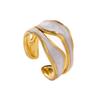 Anillo de Apertura Geométrica Europeo y Americano Transfronterizo, Anillo para Dedo Índice Antidesvanecimiento, Aceite Goteando, Estilo Frío Simple, Anillo de Acero Inoxidable, Venta al por Mayor