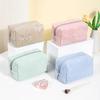 Bolsa de Maquillaje Pu Impermeable Estilo Chino, Suave y Artística, Bolso de Mano Semicircular Elegante y Grácil, Bolsa Portátil de Viaje para Guardar Labiales