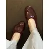 Primer Encuentro Plantilla Jisiuga Aceite para Pies Cera para Pies Cuero Suave Cómodo Zapatos Planos Tipo Mocasín Zapatos Planos Fruncidos