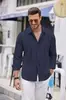 Camisa casual estilo americano INS para hombre, de alta gama, corte slim, manga larga, estilo europeo, a rayas, chaqueta casual de trabajo
