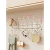 Colgador de Ropa de Pared, Gancho sin Taladro para Sombreros y Bolsos Detrás de la Puerta, Estante de Almacenamiento Resistente de una Fila sin Marcas