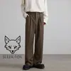 Pantalones rectos de color liso, sencillos y fluidos, estilo Hong Kong para hombre, perfectos para primavera y otoño, modernos y versátiles, resistentes a las arrugas y de longitud hasta el suelo.