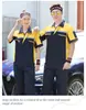 Ropa de Trabajo de Manga Corta de Verano para Hombres y Mujeres, Ropa de Trabajo de Verano a Bloques de Color Color Caramelo de Cuarta Generación, Uniformes a Bloques de Color para Talleres de Reparación de Automóviles