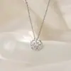 Collar Brillante Xinghe de Temperamento Colgante Exquisito de Montura de Estrella Piedra Lunar Estrella Destello Estrella Cadena Alta para Clavícula para Mujeres