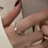 Anel de Verão Versátil em Prata de Lei S925 para Mulheres, Nicho High-End Moda de Luxo Leve Temperamento Que Não Desbota Anel de Dedo Indicador
