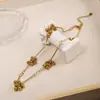 Collar de Flores de Perla Pequeño y Exquisito Diseño de Moda Pulsera Cadena de Uvas para Mujer Elegante Nicho Nuevo Mujer