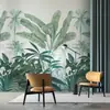 Papel de parede Folha de Banana Nórdica Selva parede de fundo de sofá da sala de estar papel de parede personalizado quarto salão de beleza tecido de parede decorativo