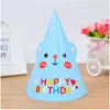 Sombrero de Cumpleaños para Niños Adultos Niños Estilo K Papel Dibujos Animados Fiesta de Cumpleaños Fiesta Sombrero para Pastel de Cumpleaños Mayoreo
