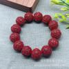 Transmisión en vivo entrega tarjeta de arena púrpura y dorada 18 brazalete grande Xiangyun brazalete de carácter fu de cinabrio brazalete de cuentas redondas de arena roja brazalete de seis palabras mantra