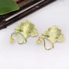 Accesorios de joyería DIY, colgante de hoja de cobre puro que conserva el color, tocado antiguo, accesorios de hoja de ginkgo, accesorios de broche DIY