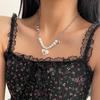 Doce Cool Rosa Amor Pérola Colar Nicho Feminino Luz Luxo y2k Acessórios 2024 Novo Estilo Spice Collarbone Chain