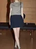 Suéter Suave Ceroso de Manga Corta para Mujer Primavera/Verano 2025 Nuevo Estilo Academia Bordado con Letras Camisa Corta