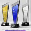 Trofeo de cristal creativo, trofeo de madera, premio para empleados destacados, artículo conmemorativo, envío exprés el mismo día, grabado gratuito