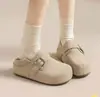 Pantuflas de Plataforma de Suela Gruesa de Uso Bidireccional para Mujer 2026 Nuevas de Primavera/Otoño para Exteriores Estilo Birkenstock para Mujer sin Cierre Pantuflas Retro de Punta Cerrada
