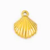 Pingente de Concha em Aço Inoxidável Banhado a Ouro 18K Real Pingente para Colar Pulseira DIY Acessórios Geométricos Acessórios de Vieiras