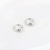 Aretes de aro transfronterizos europeos y americanos directos de fábrica, moda personalidad con bola con anillo pequeño sin agujero en la oreja, aretes de acero inoxidable