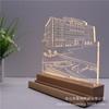 Portabolígrafos inalámbrico creativo Luz nocturna 3D Trofeo souvenir de aniversario de edificio empresarial Regalo para la ciudad Lámpara acrílica