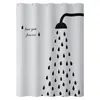 Cortina de Ducha Impermeable para Baño con Diseño de Líneas Cuadriculadas Grises y Blancas Cortina de Ducha Impermeable y Antimoho de Poliéster Malasia