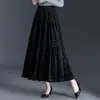 Falda de lunares de línea A de moda para mujer, Nueva falda larga de talle alto que cubre la cadera para Otoño 2026, Falda acampanada moderna y juvenil