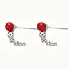 Cadena de Clavícula Sonrisa de Plata de Ley S925 Perla Natural Ágata Roja Ágata Negra Collar Versátil para Mujer Joyería Sencilla de Moda con Piedras Preciosas