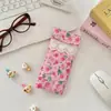 5758 Bolsa Acolchoada Estampada de Desenho Animado para Óculos, Macia e Moderna para Meninas, Bolsa Portátil para Óculos de Sol, Bolsa de Armazenamento Anti-Pressão para Estojo de Óculos