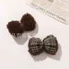 Tecido Xadrez Retrô Estilo Preppy Pelúcia Laço DIY Acessórios de Cabelo Grampos de Cabelo Sapatos Meias Bolsas Acessórios de Vestuário Acessórios