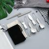 Set de Cubiertos Plegables 304 Cuchara para Ensalada Tenedor Palillos Cuchara Plegable Picnic al Aire Libre Viaje Portátil Plegable
